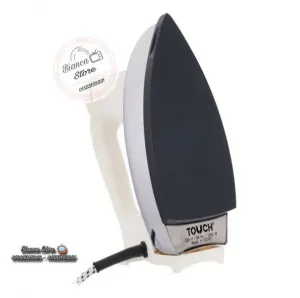 مكوة جافة ماركة تاتش الزنوكي - 1000 وات - أبيض TOUCH-40405 - قاعدة تيفلون مضادة للإلتصاق